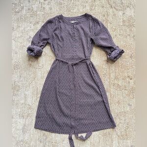Really pretty silky button down tie up dress.  Loft, size XS.